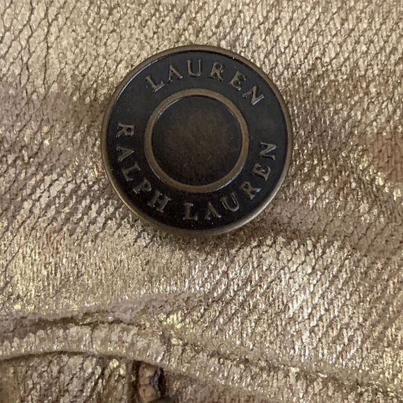 Lauren Ralph Lauren Metallic High Rise Straight Ankle Jeans SIze 6 - Picture 9 of 13